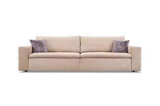 意式輕奢家具高端別墅會所家用時尚高級灰色真皮鏡面金屬三位沙發