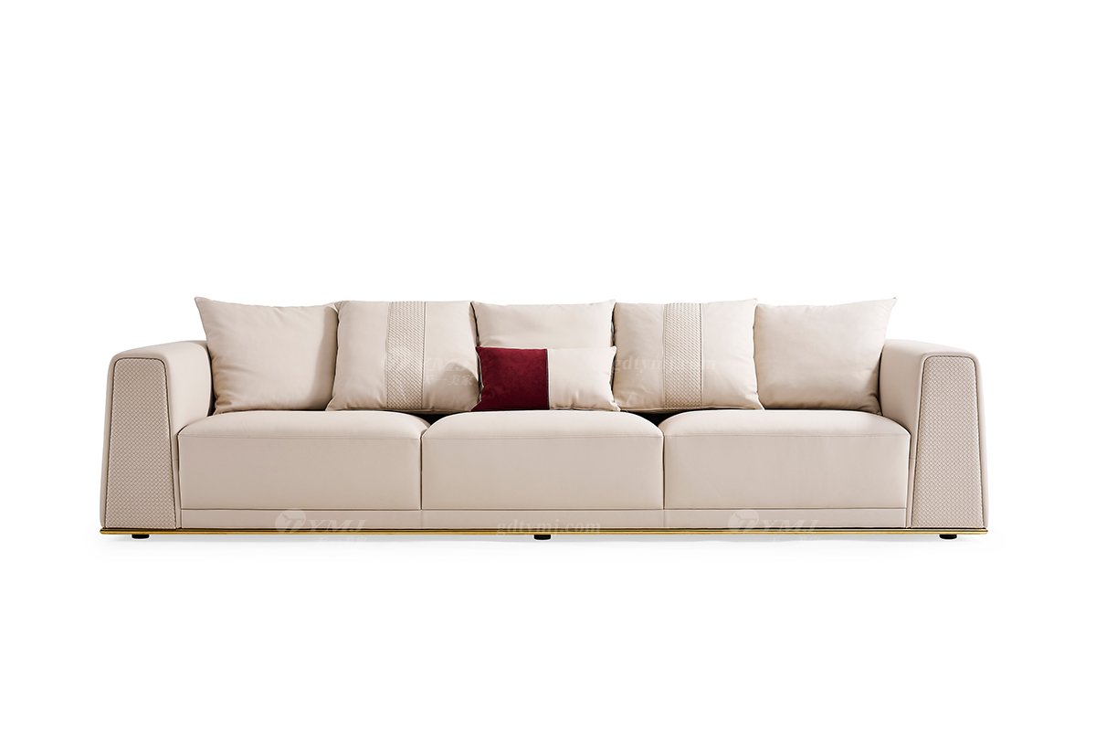 意式輕奢家具高端別墅會所家用時尚舒適大氣豪宅真皮二人位沙發三人位沙發FB131SF3