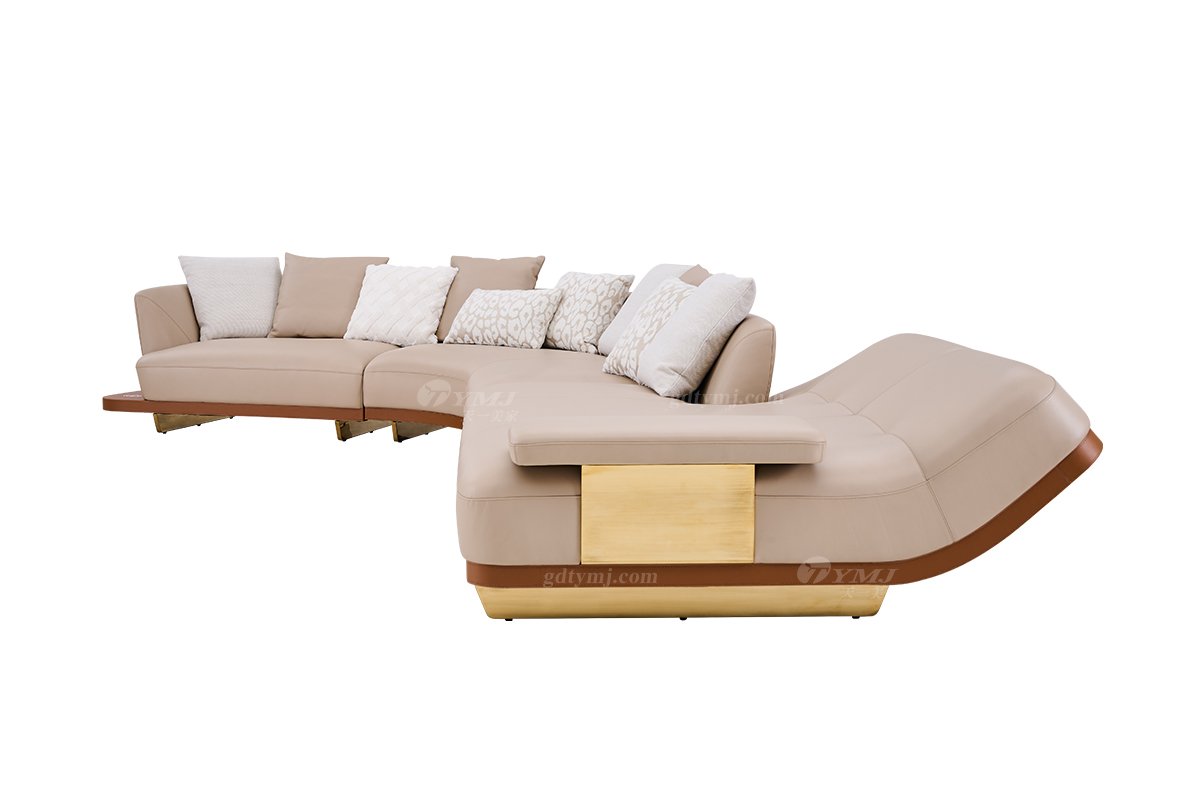 意式輕奢家具高端別墅會所家用時尚舒適大氣豪宅組合轉角沙發FB303ZHB-1