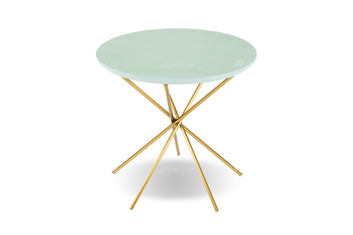 意式輕奢家具高端別墅會所家用時尚創意高級鈦金屬小圓幾角幾FB105H2RSB（1）