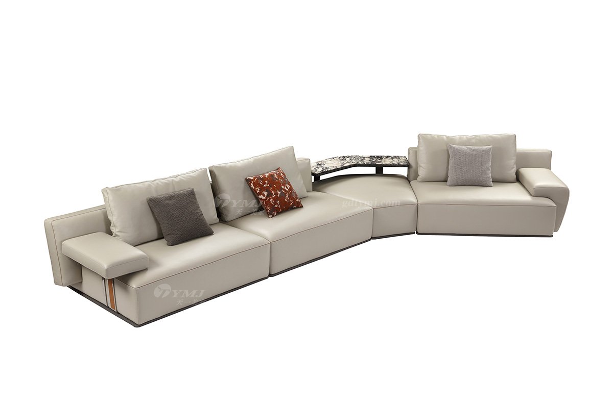 意式雅奢風格家具高端別墅會所家具時尚大氣豪宅超纖轉角沙發組合