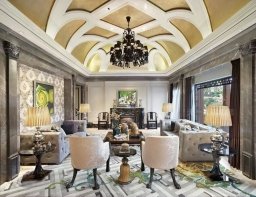 杭州綠城桃花源現代風格樣板間-家具軟裝工程