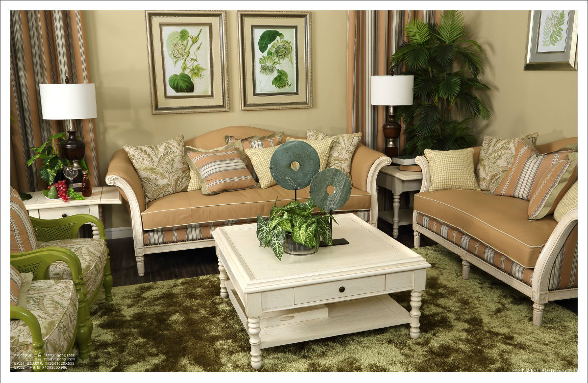 輕奢美式田園客廳沙發