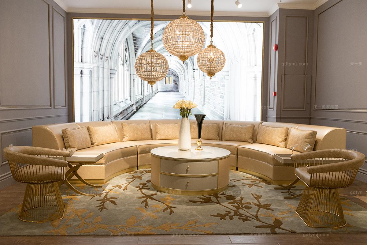 天一美家別墅豪宅家具轉角沙發