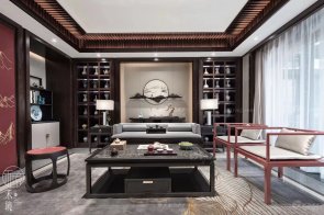 上海保億風(fēng)景水岸別墅樣板間--新中式輕奢家具及軟裝工程整體案例賞析!