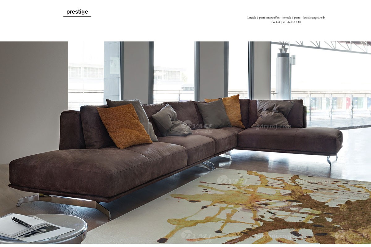 意式極簡舒適轉角沙發