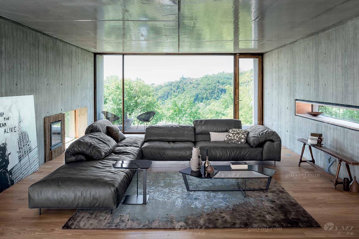 舒適真皮沙發組合