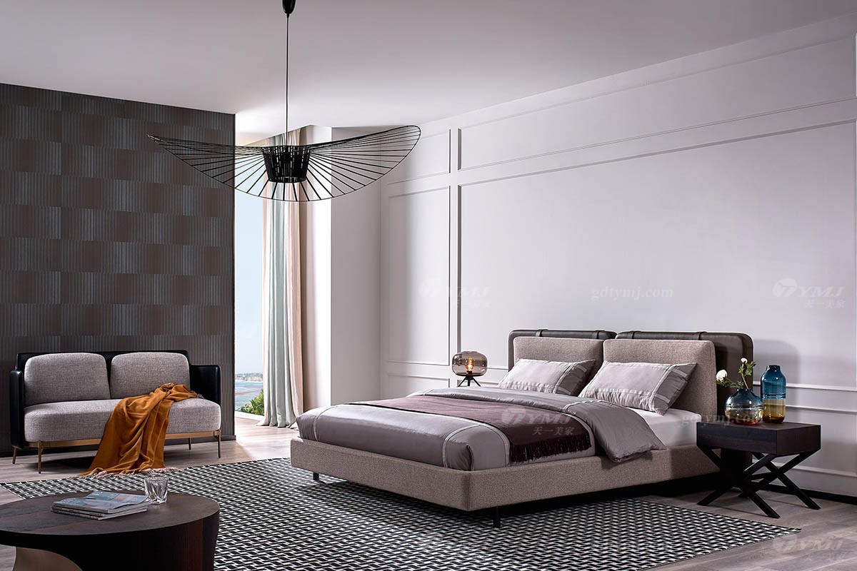 現代輕奢布藝大床