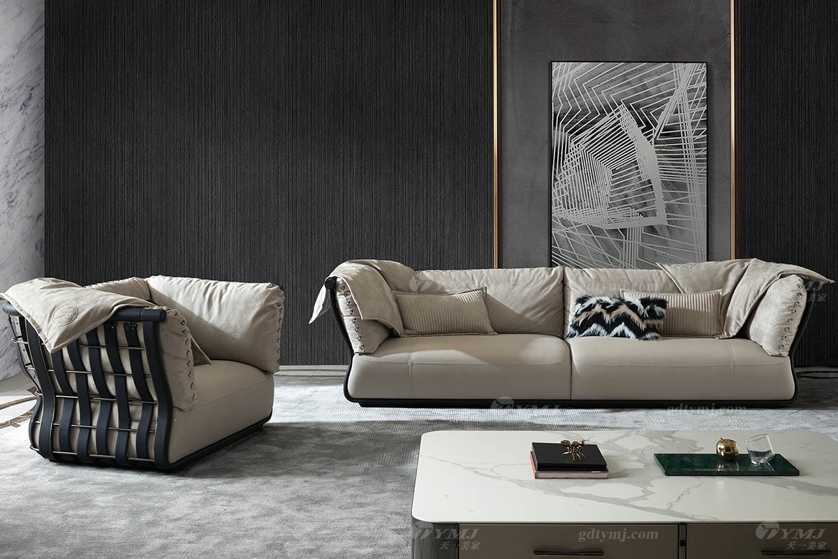 現代輕奢三位沙發組合