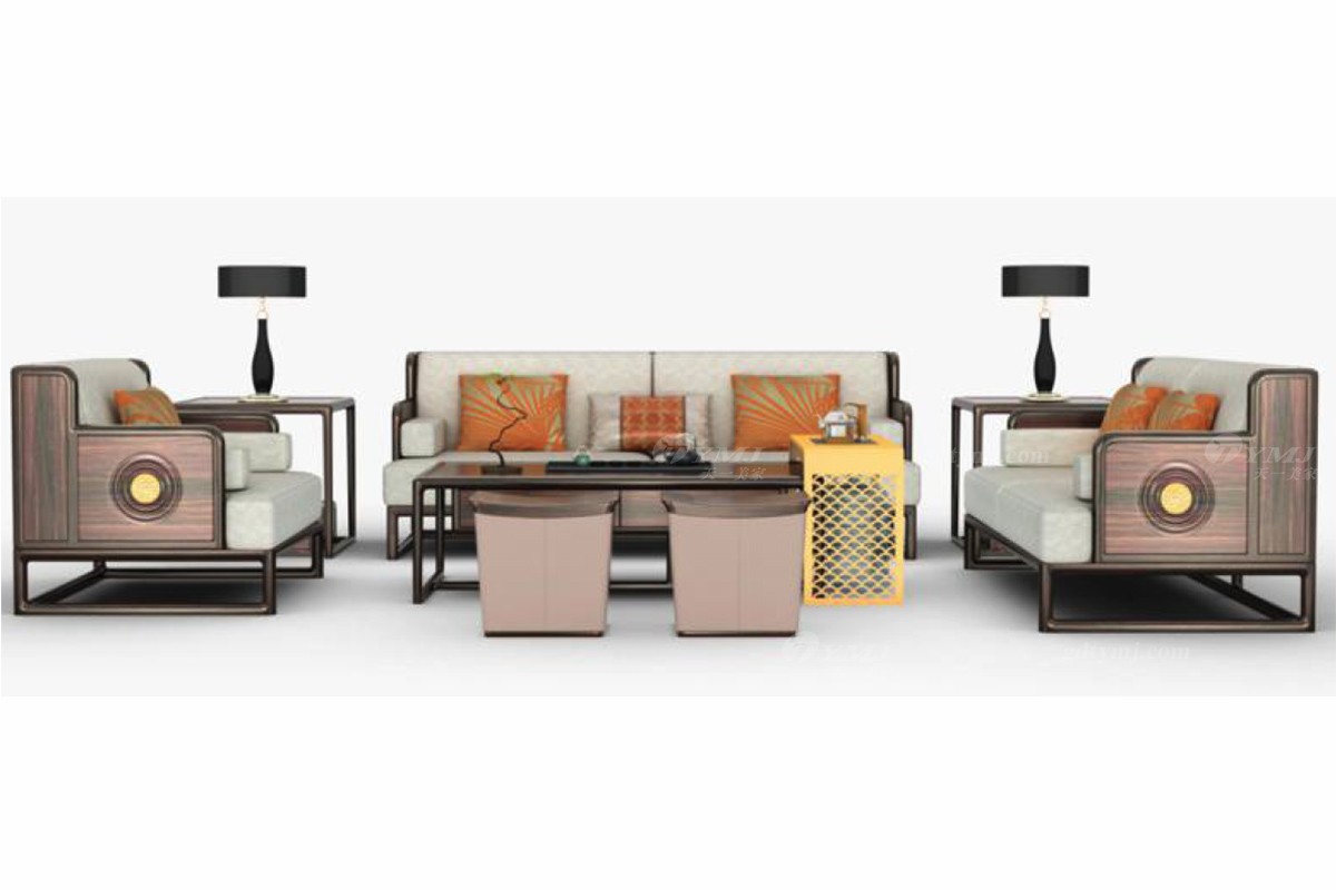 原創新中式客廳沙發