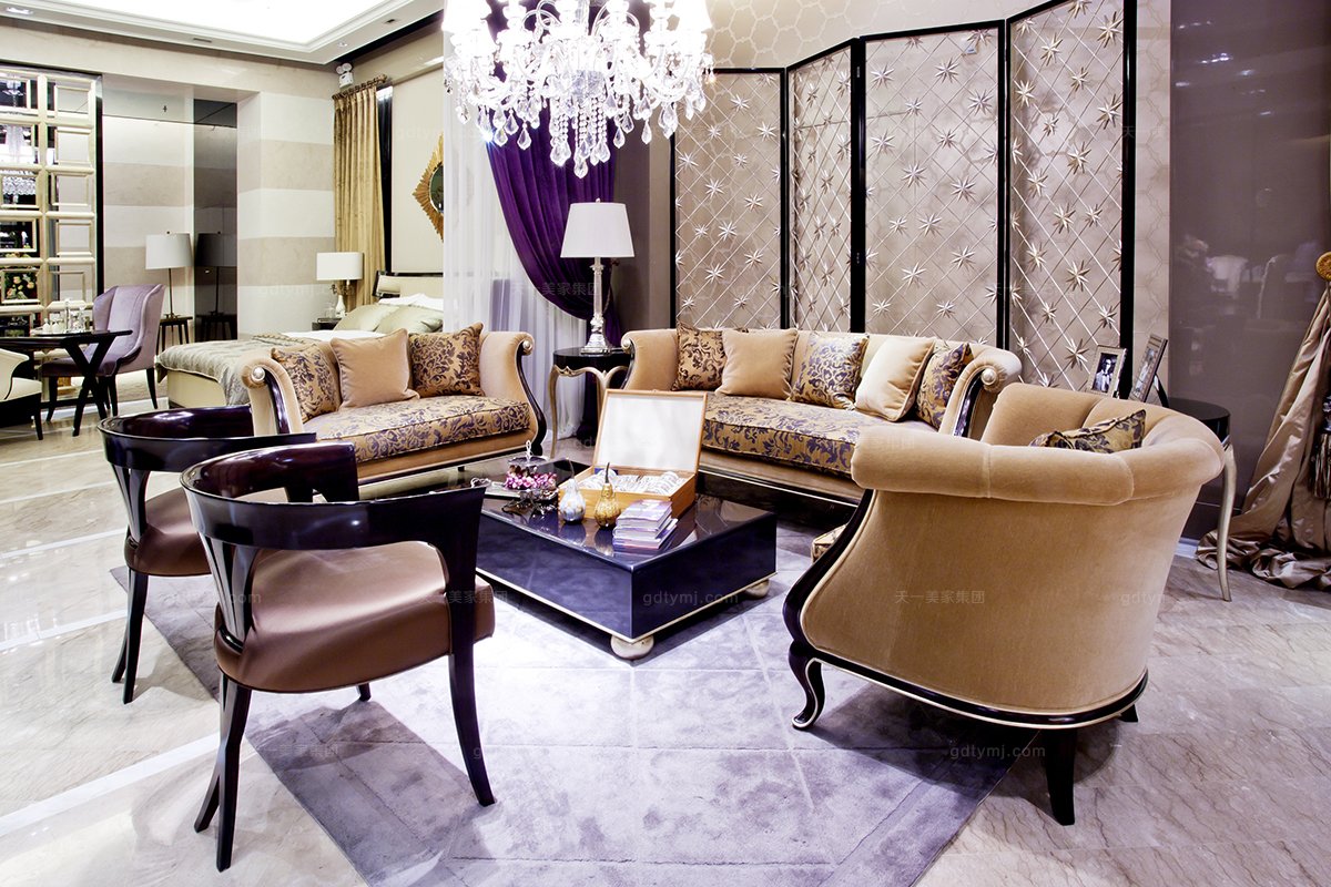 高檔別墅家具新古典布藝沙發(fā)